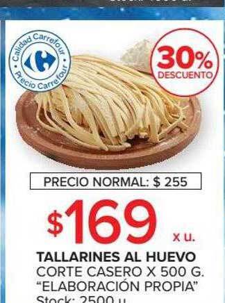 Carrefour Market Tallarines Al Huevo Corte Casero oferta