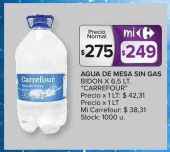 Carrefour Agua De Mesa Sin Gas Bidon oferta