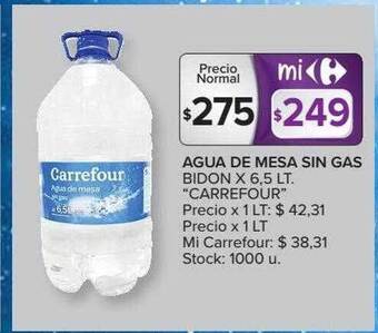 Carrefour Market Agua De Mesa Sin Gas Bidon oferta
