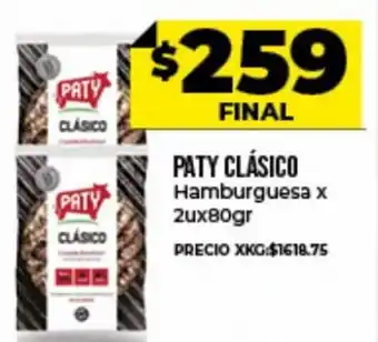 Supermayorista Vital Paty Clásico Hamburguesa x 20 u x 80 gr oferta