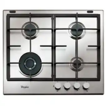 Anafe a gas whirlpool gma6422x 60cm ispirazione empotrable acero inoxidable