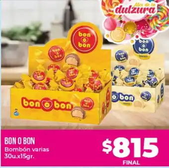 Supermayorista Vital bon o bon Bombón varias 30u.x 15 gr. oferta
