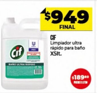 Supermayorista Vital Cif Limpiador ultra rápido para baño x 5lt. oferta