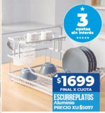 Supermayorista Vital Escurreplatos Aluminio oferta