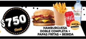 Supermayorista Vital Hamburguesa Doble Completa + Papas Fritas + Bebida oferta