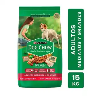 Carrefour Alimento perros dog chow adulto mediano & grande s/conservantes 15 kg. oferta