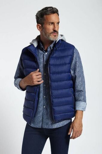 Macowens Chaleco inflado de nylon azul marino oferta