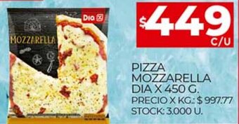 Supermercados DIA Pizza Mozzarella Dia x 450 g oferta