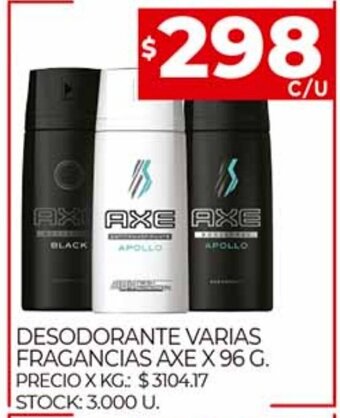 Supermercados DIA Axe Desodorante Varias Fragancias x 96 g. oferta