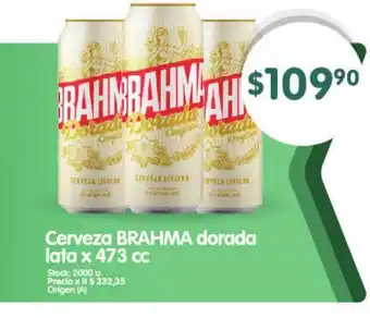 Supermercados Buenos Días Brahma Cerveza dorada lata x 473 cc oferta