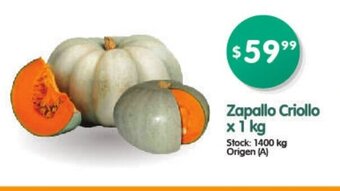 Supermercados Buenos Días Zapallo Criollo x 1 kg oferta