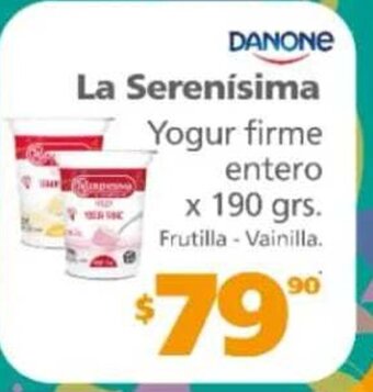 Actual Supermercados Danone La Serenisima Yogur firme entero x 190 grs oferta