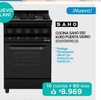 Punto Blu Cocina Saho 550 Kuro Puerta Vidrio oferta