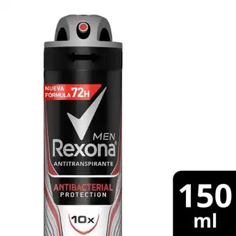 Coto Desodorante antitranspirante rexona hombre antibacterial en aerosol 150 ml oferta