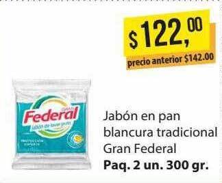 Supermercados Damesco Jabón En Pan Blancura Tradicional Gran Federal oferta