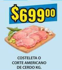Supermercados Damesco Costeleta O Corte Americano De Cerdo oferta