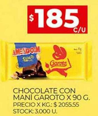 Supermercados DIA Chocolate Con Maní Garoto oferta