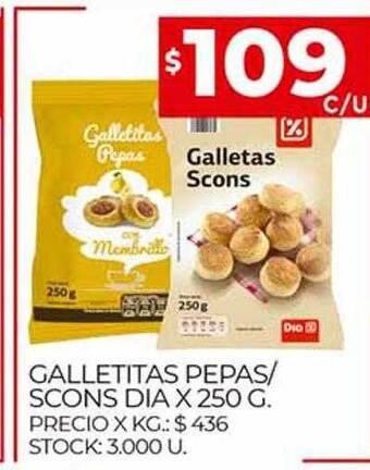 Supermercados DIA Galletitas Pepas Scons Dia oferta