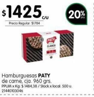 Jumbo Hamburguesas paty oferta