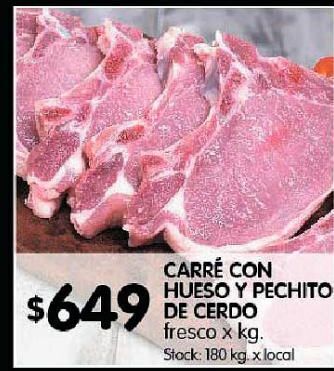 Disco Carré con hueso / pechito de cerdo kg oferta