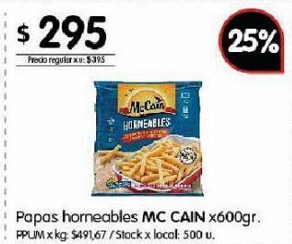 Disco Papas horneables mc cain 600g oferta