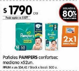 Disco Pañales pampers confortsec oferta