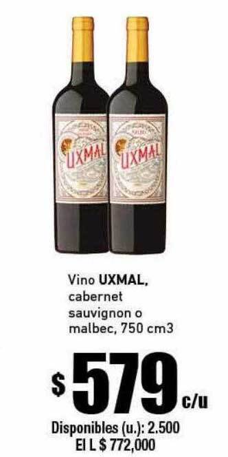 Cooperativa Obrera Vino Uxmal Cabernet Sauvignon O Malbec oferta
