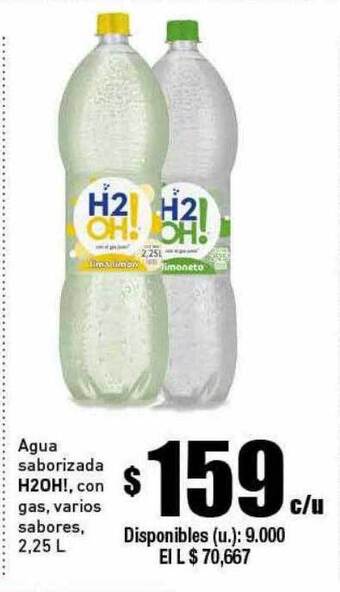 Cooperativa Obrera Agua Saborizada H2oh! oferta