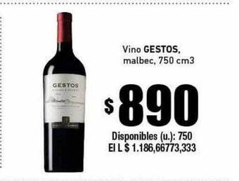 Cooperativa Obrera Vino Gestos Malbec oferta