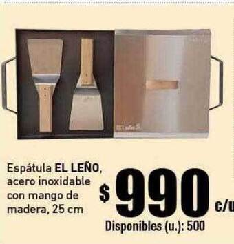 Cooperativa Obrera Espátula El Leño Acero Inoxidable Con Mango De Madera 25 Cm oferta