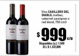 Cooperativa Obrera Vino Casillero Del Diablo Malbec Cabernet Sauvignon O Red Blend oferta