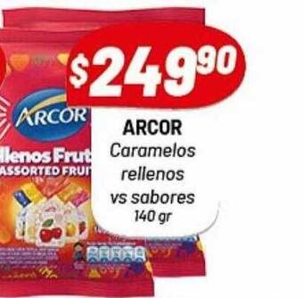 Almacor Arcor Caramelos Rellenos Vs Sabores oferta