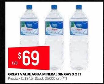 Changomas Great Value Agua Mineral Sin Gas oferta