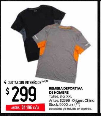 Changomas Remera Deportiva De Hombre oferta