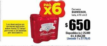 Cooperativa Obrera Cerveza Budweiser oferta
