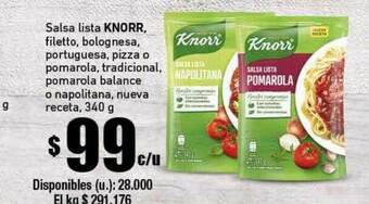 Cooperativa Obrera Salsa Lista Knorr oferta