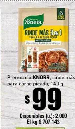 Cooperativa Obrera Premezcla Knorr Rinde Más Para Carne Picada oferta