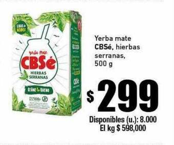 Cooperativa Obrera Yerba Mate Cbsé Hierbas Serranas oferta