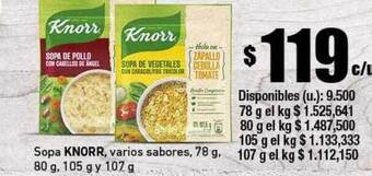 Cooperativa Obrera Sopa Knorr oferta