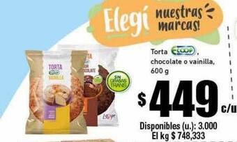 Cooperativa Obrera Torta Ecoop Chocolate O Vainilla oferta
