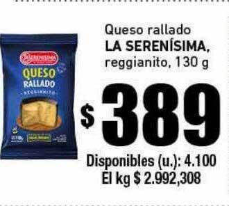 Cooperativa Obrera Queso Rallado La Serenísima Reggianito oferta