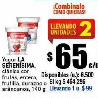 Cooperativa Obrera Yogur La Serenísima oferta