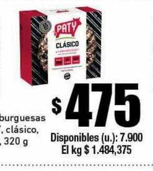 Cooperativa Obrera Hamburguesas Paty oferta