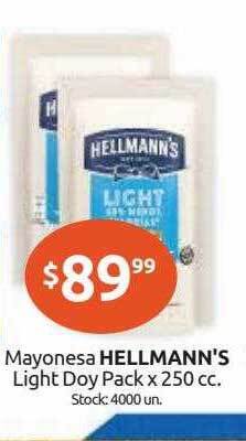Cordiez Mayonesa Hellmann's Light Doy Pack oferta