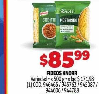 Makro Fideos Knorr oferta