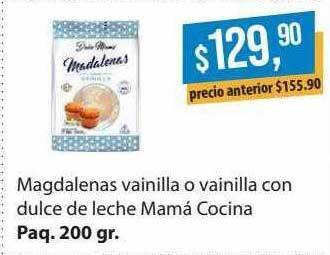 Supermercados Damesco Magdalenas Vainilla O Vainilla Con Dulce De Leche Mamá Cocina oferta