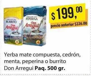 Supermercados Damesco Yerba Mate Compuesta Cedrón Menta Peperina O Burrito Don Arregui oferta