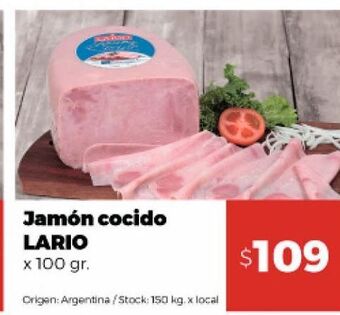 Disco Jamón cocido lario x 100g oferta