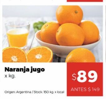 Naranjas para jugo x kg