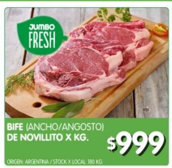 Jumbo Bife de novillito x kg oferta